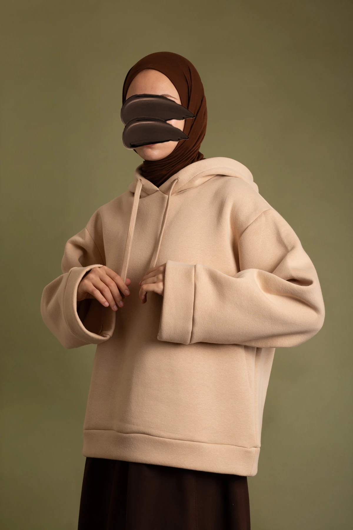 Basic Hooded Sweatshirt - Biscuit