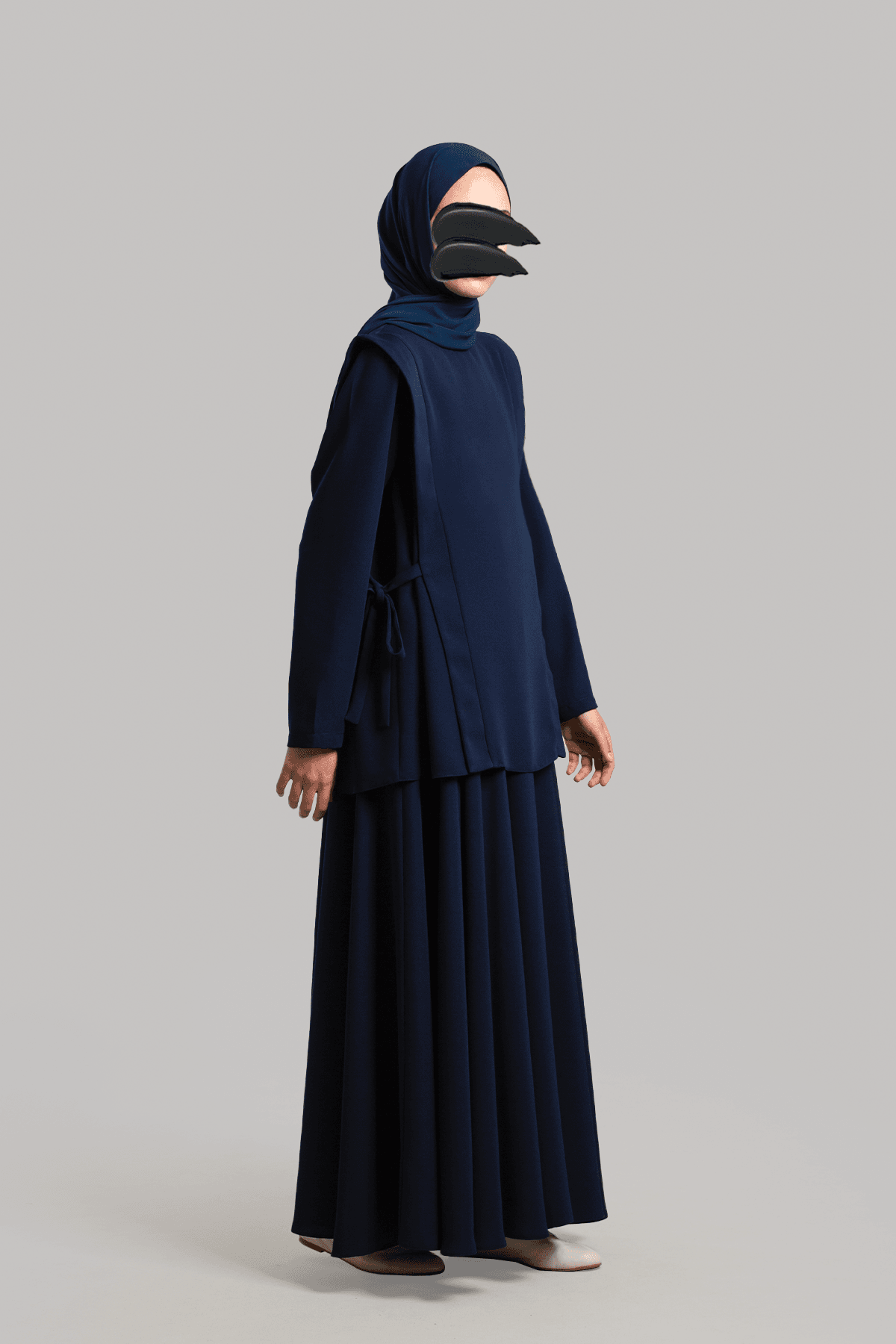 Ferda Skirt Suit - Navy Blue