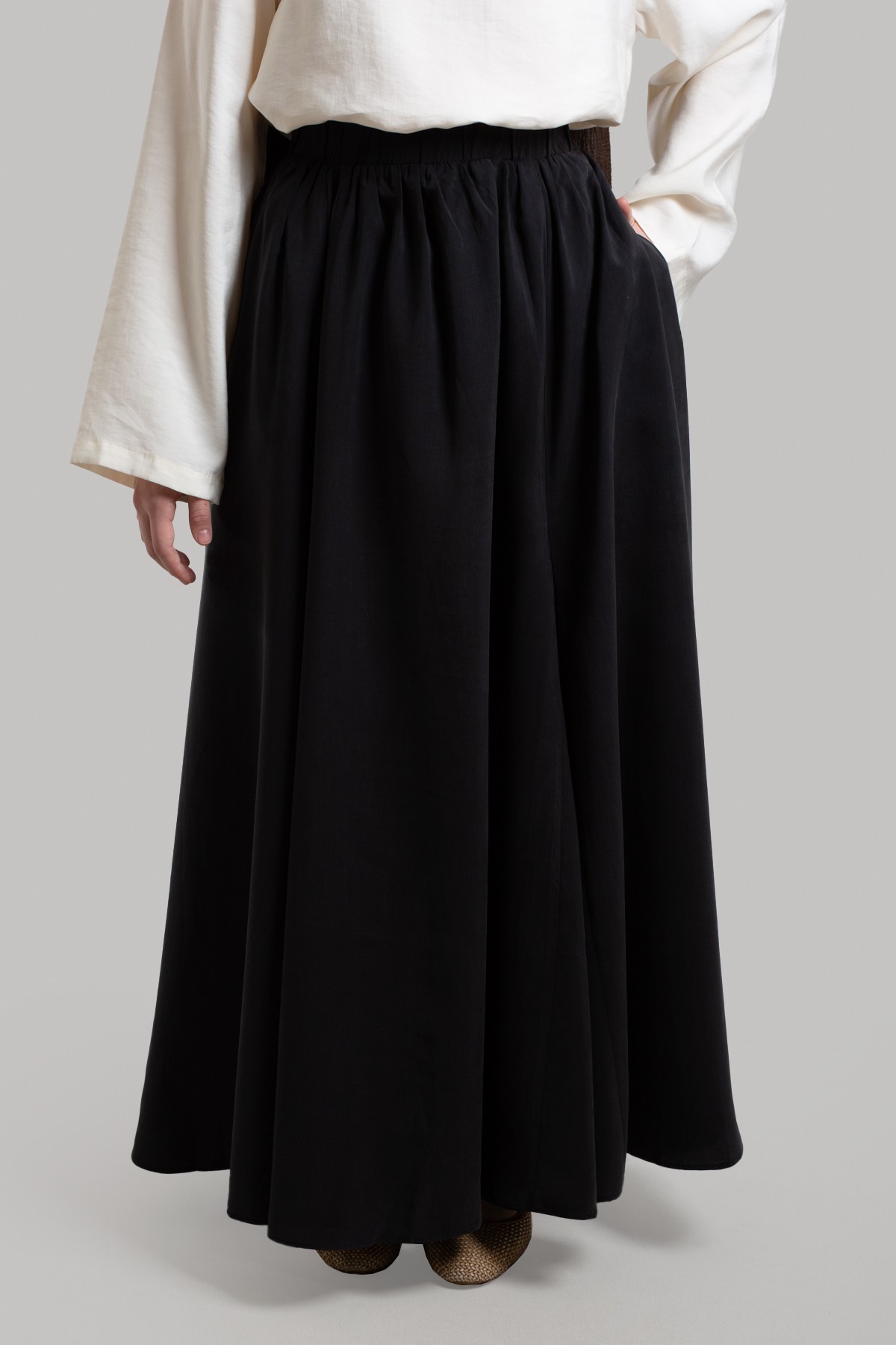 Box-Pleated Tencel Skirt