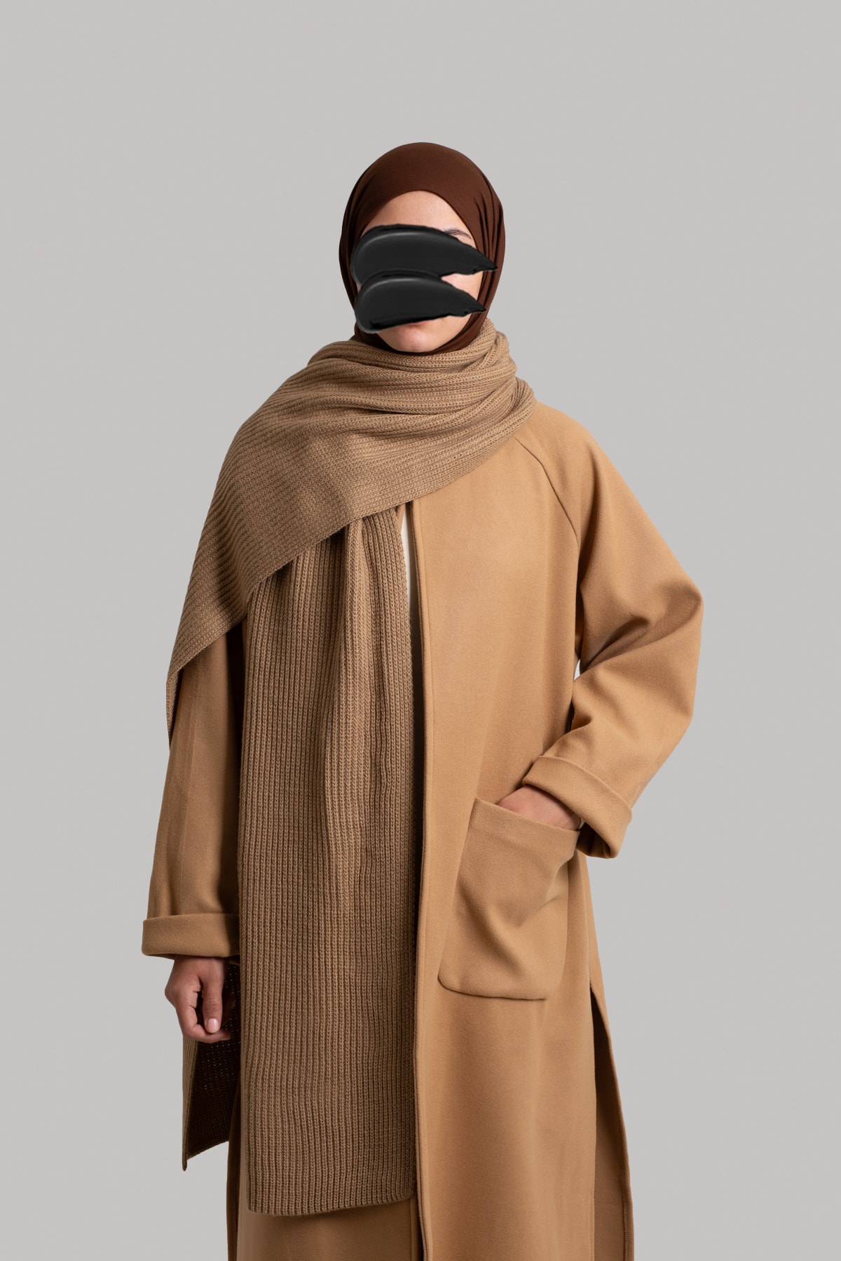 Knitted Scarf - Brown