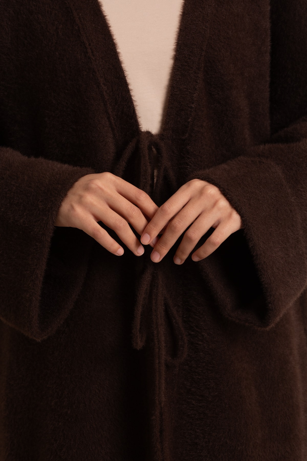 Knitted Tie-Waist Cardigan