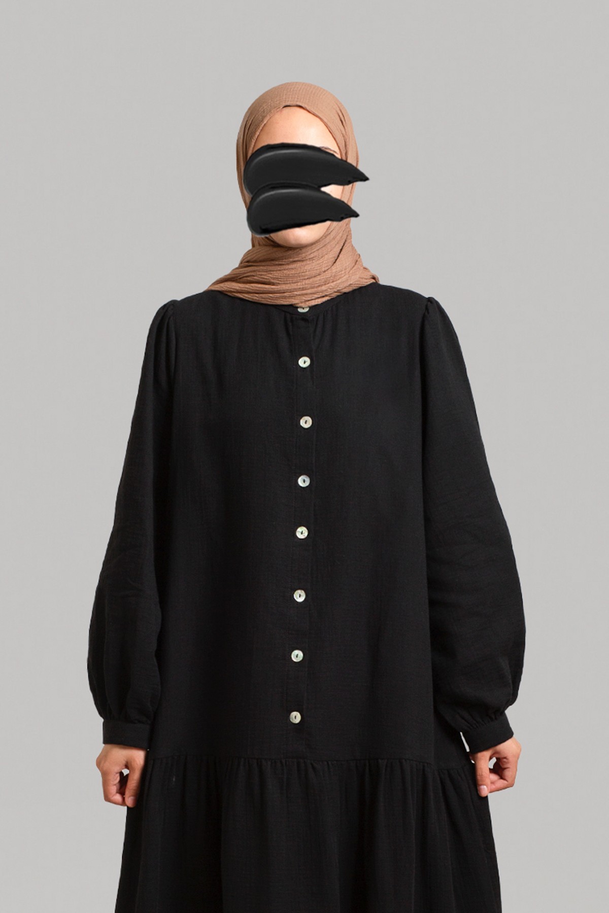 Half-Button Muslin Dress