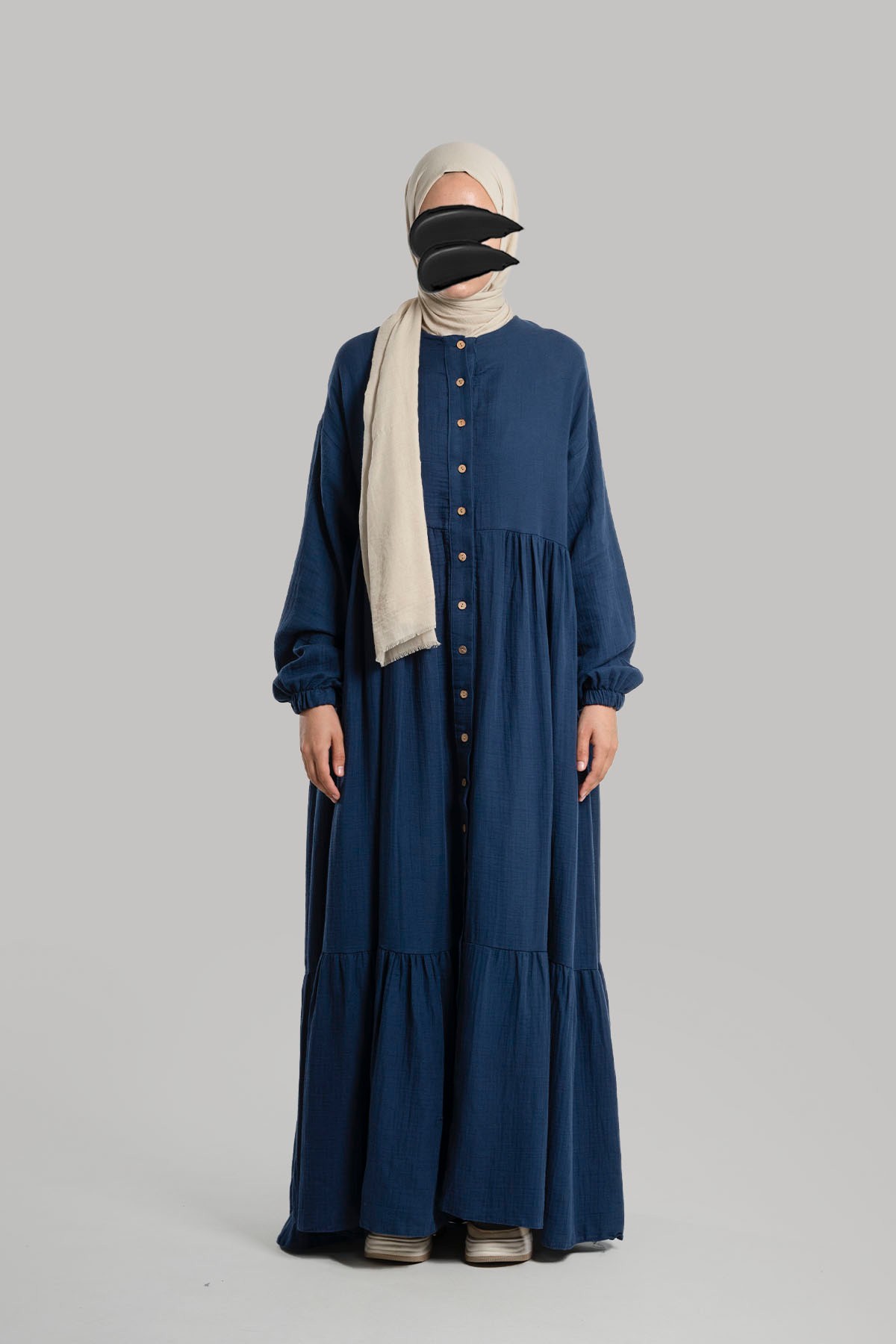 Muslin Dress - Navy Blue
