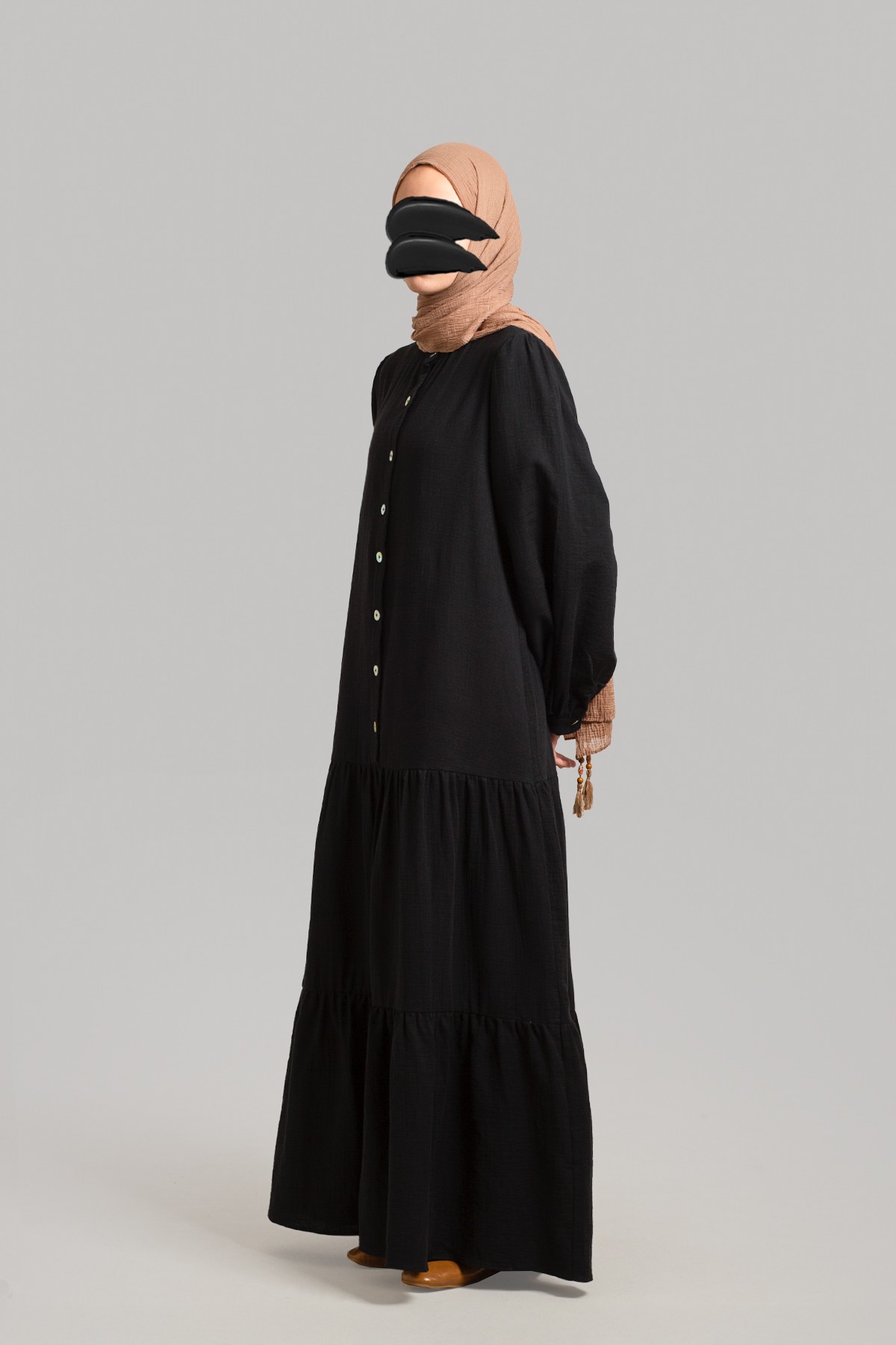 Half-Button Muslin Dress