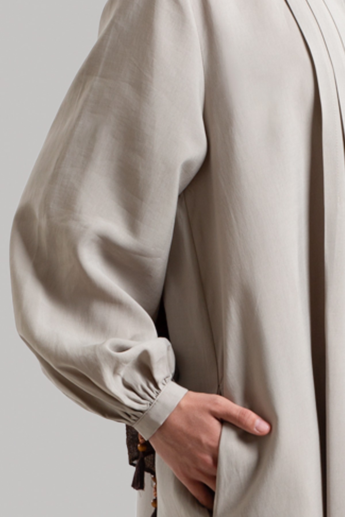 Shirt-Collar Tencel Dress