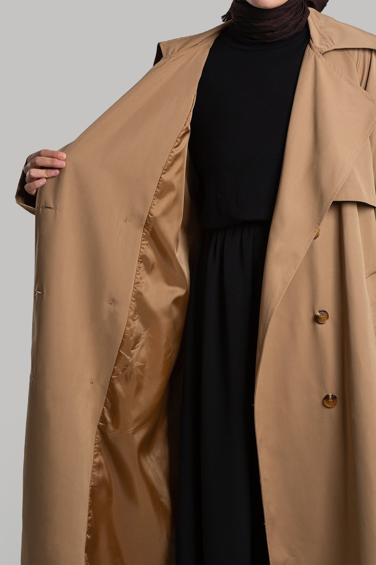 Buttoned Trench Coat