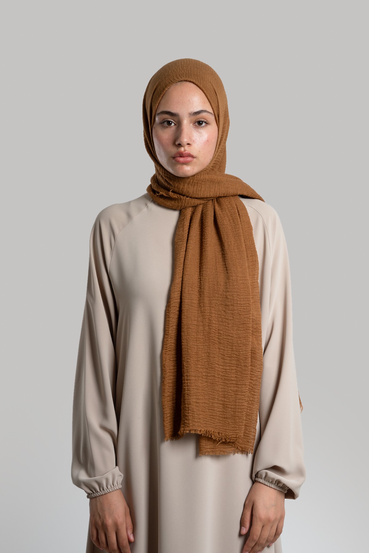 Cotton Crash Shawl - Brick