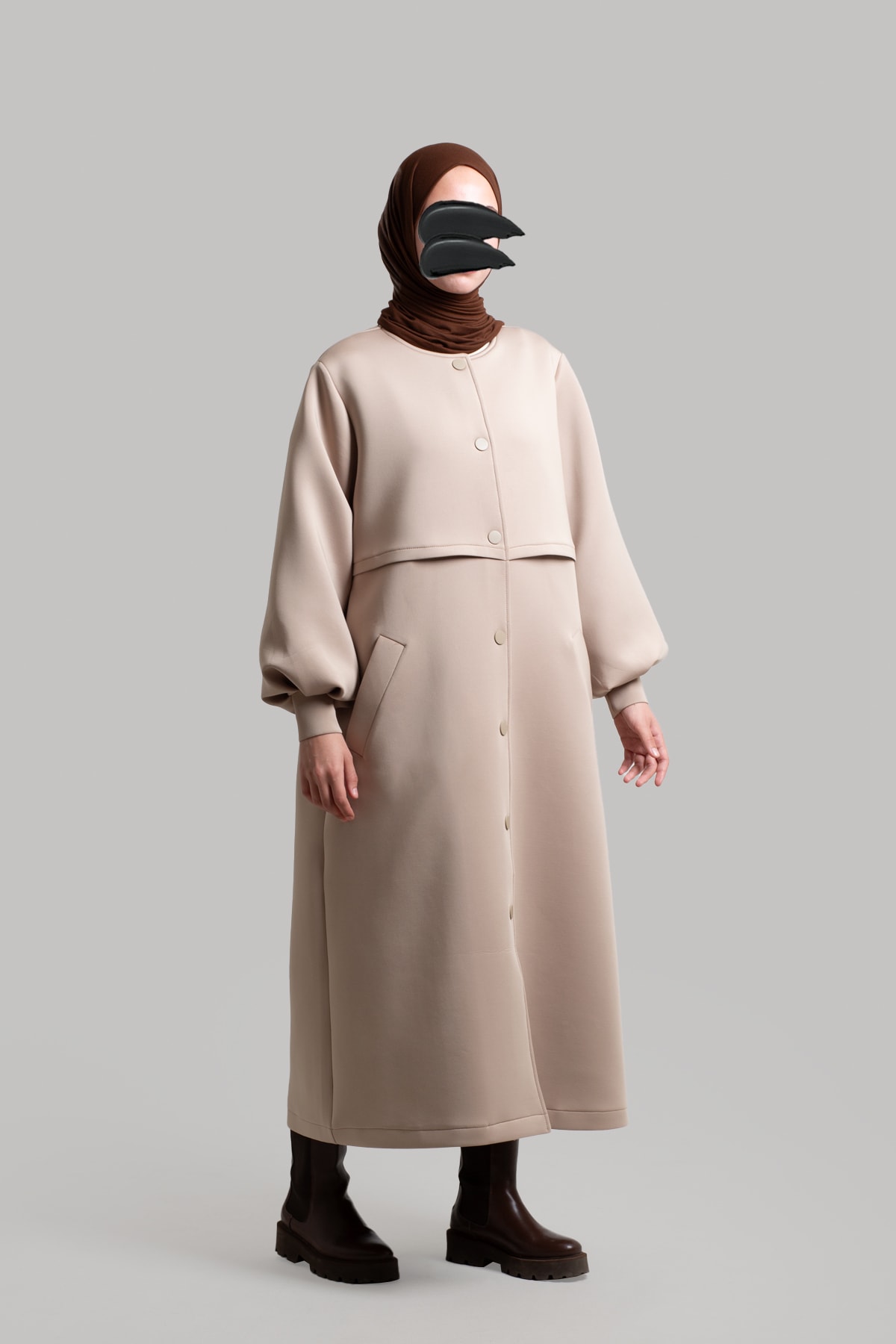 Puffy Scuba Coat - Vizon