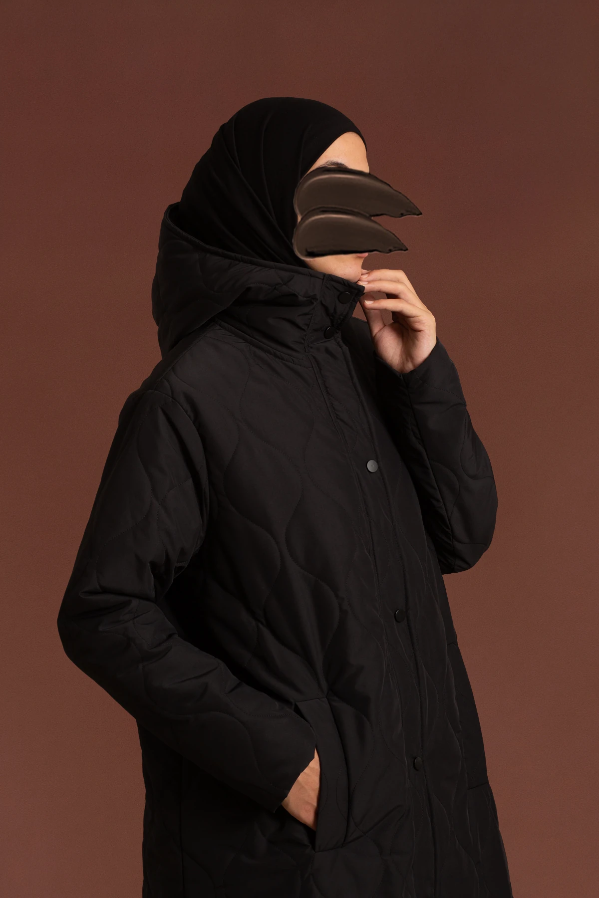 Hooded Long Quilted Coat