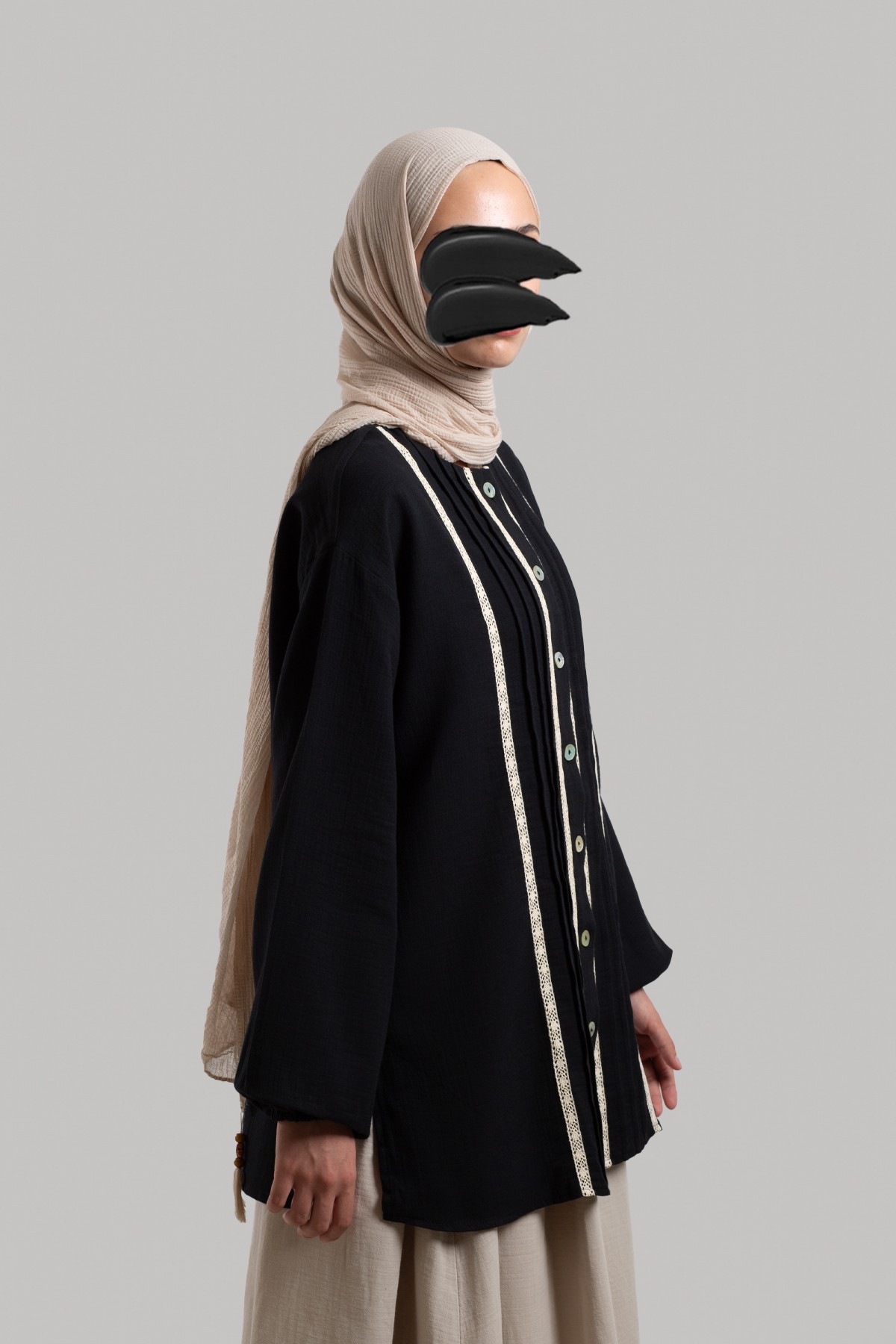 Muslin Shirt with Pintuck Details