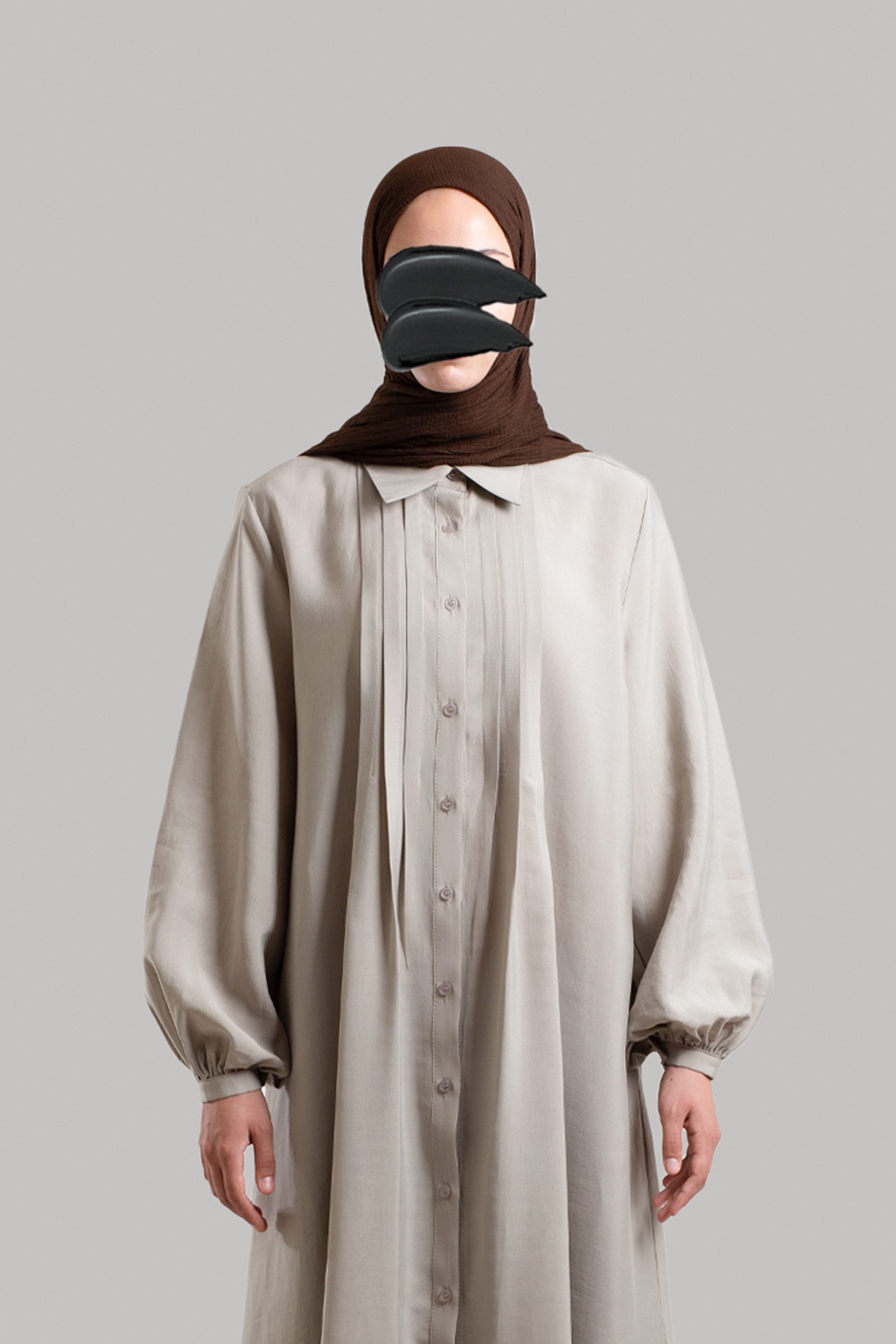 Shirt-Collar Tencel Dress
