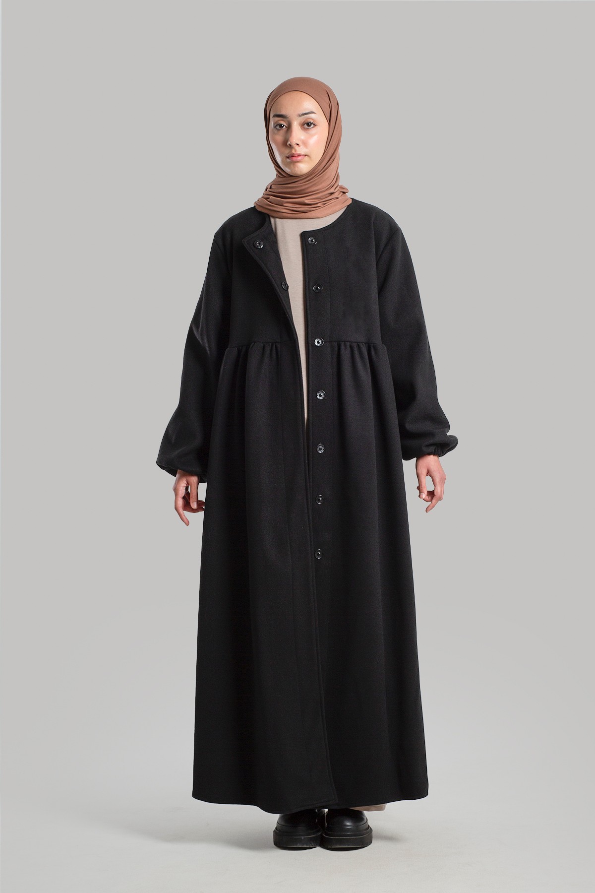 Ahsen Kasha Coat - Black