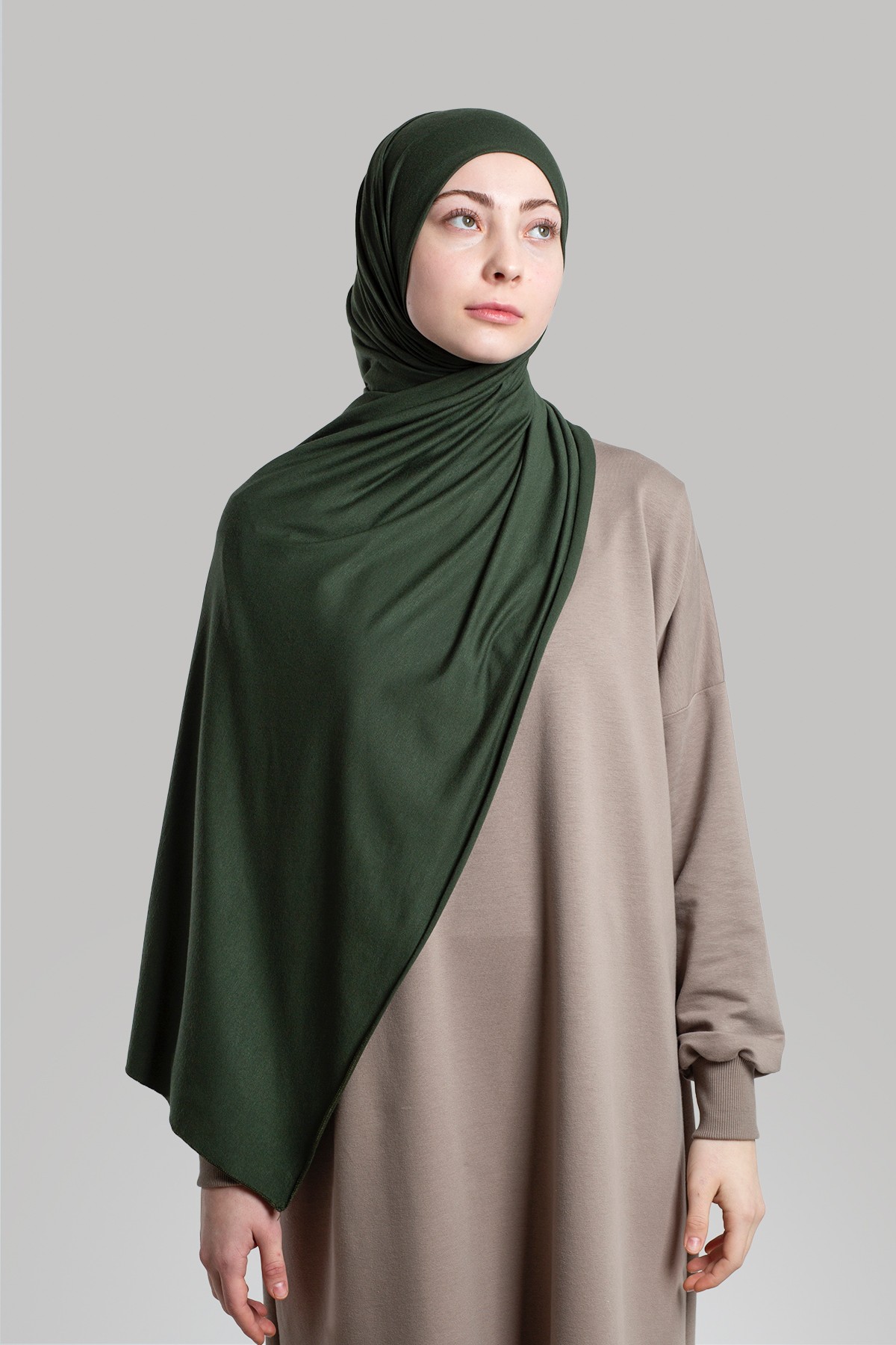 Combed Cotton Shawl - Khaki