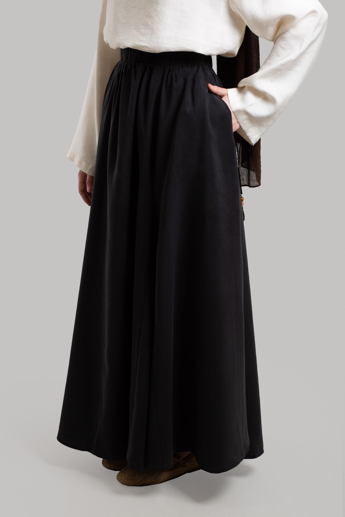 Box-Pleated Tencel Skirt