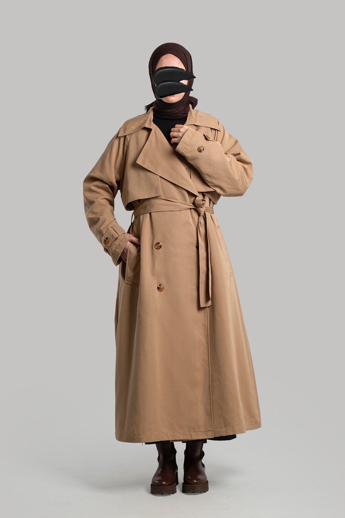 Buttoned Trench Coat
