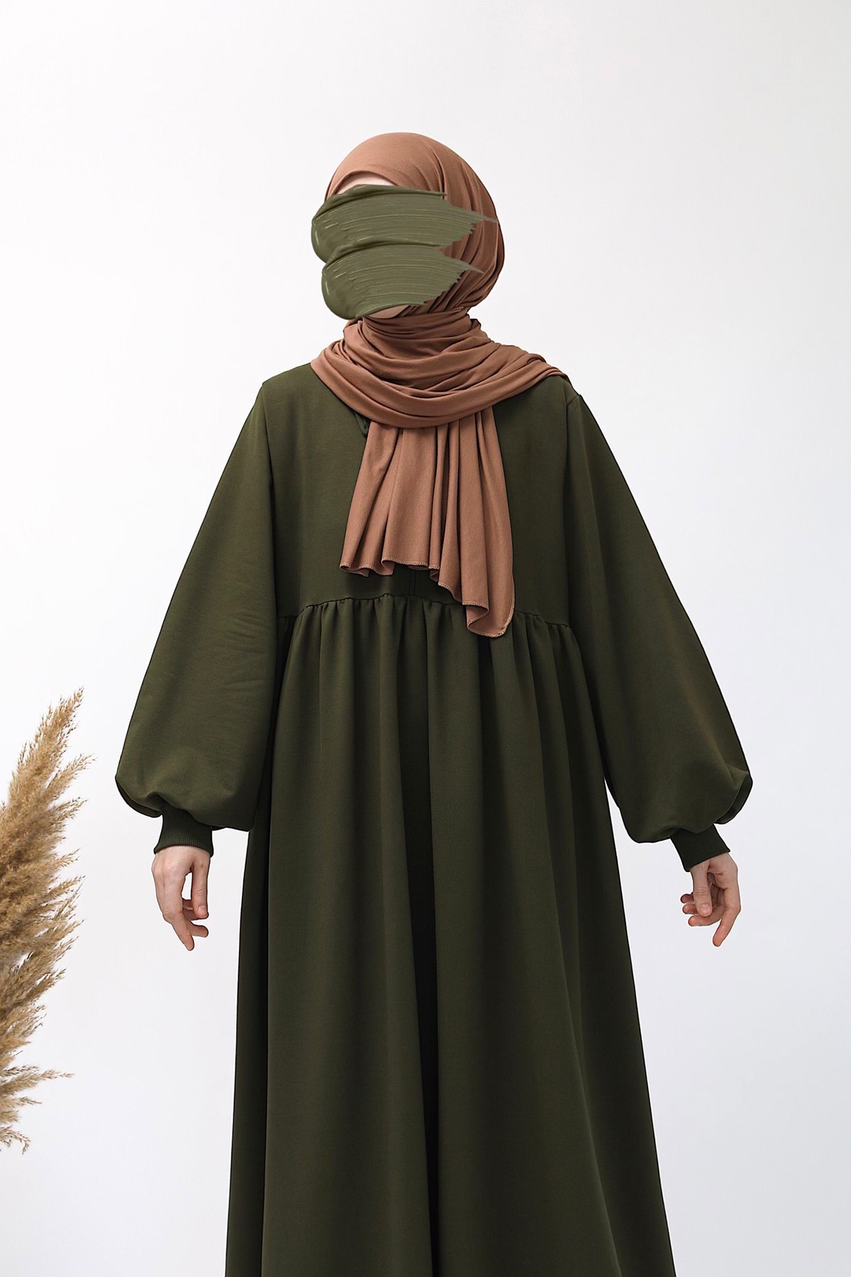 Oversize Knitted Dress - Khaki
