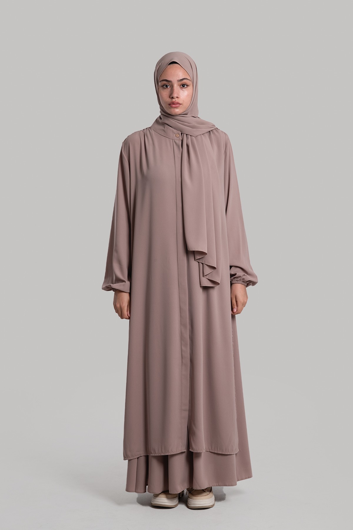 Long Skirt Abaya - Latte