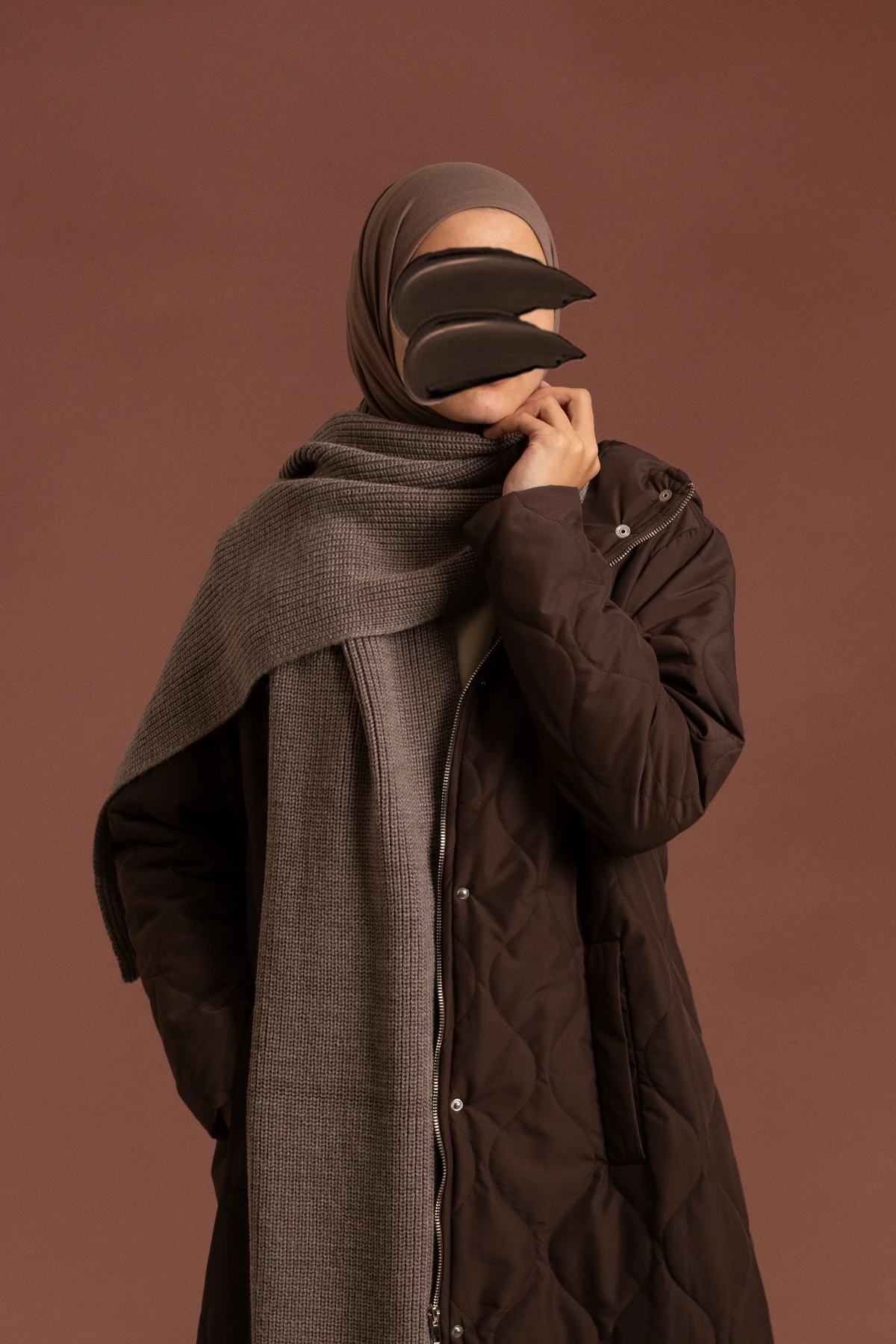 Hooded Long Quilted Coat
