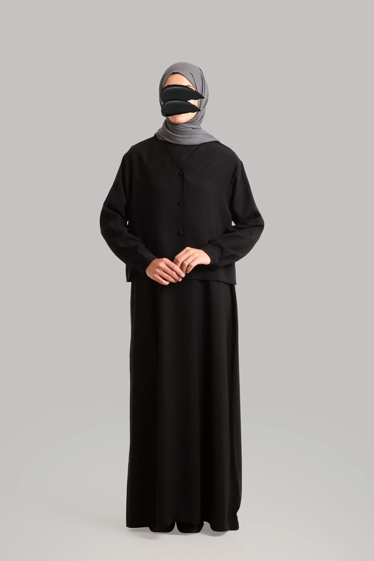 Modal Sleeveless Dress and Jacket Set - Black