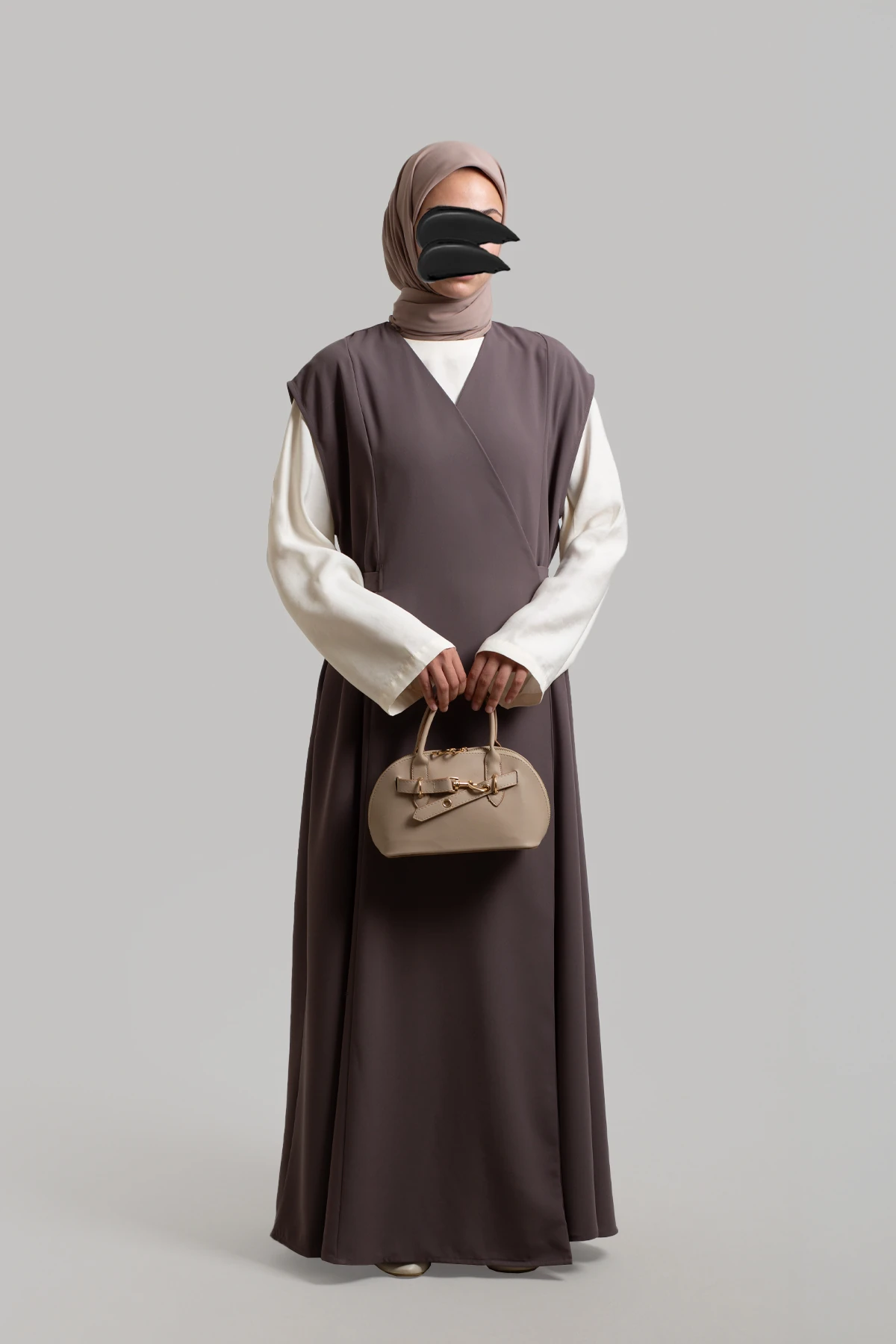 Wrap Crepe Pinafore Dress