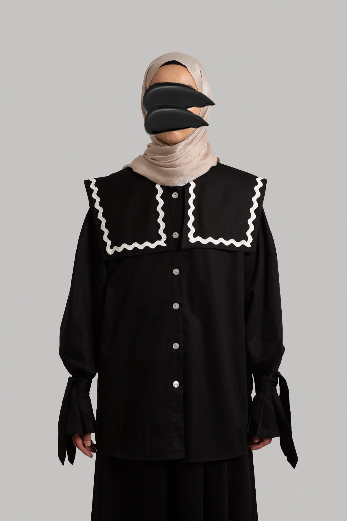 Sailor Collar Shirt - Black