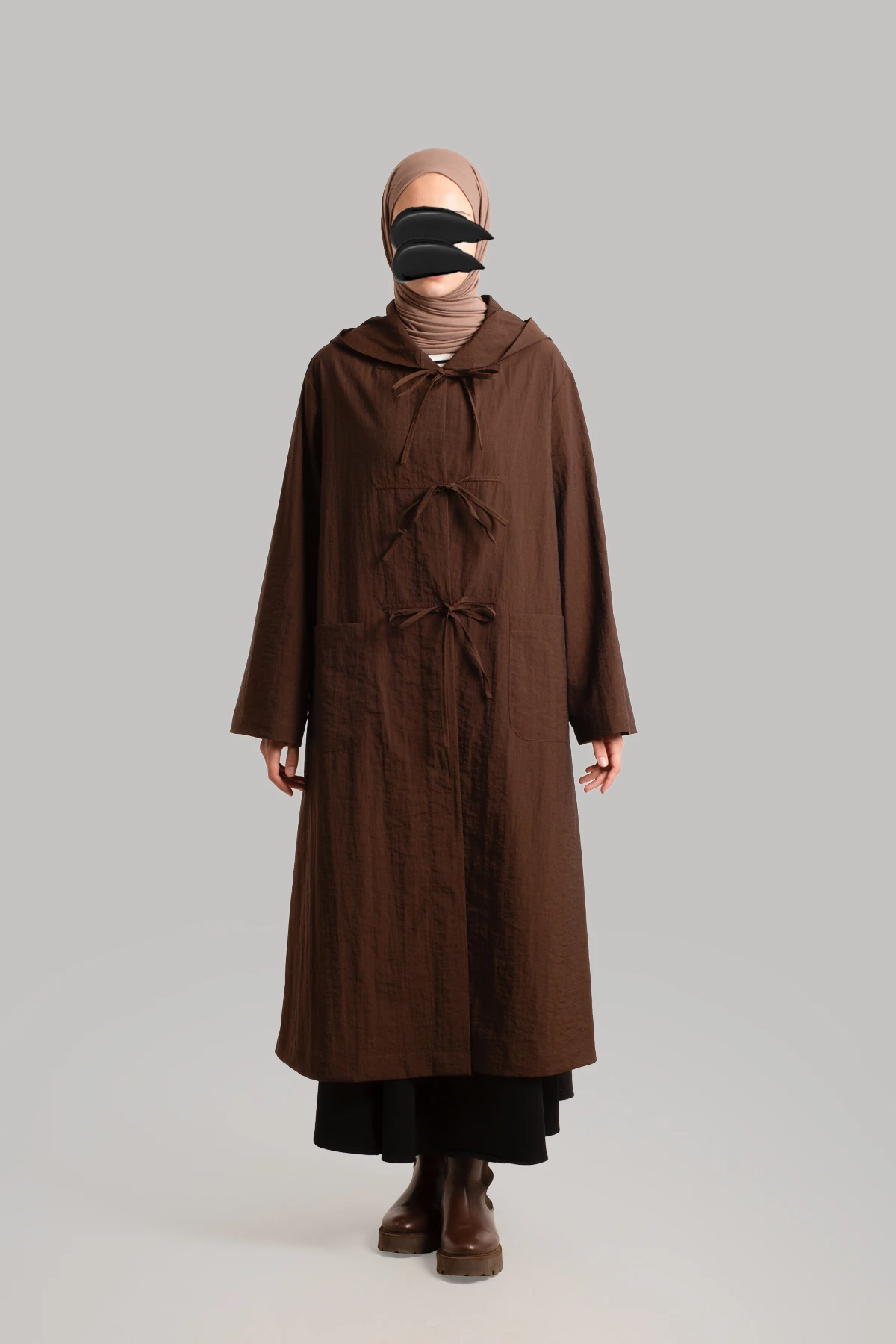 Bow-tied Raincoat - Bitter Brown