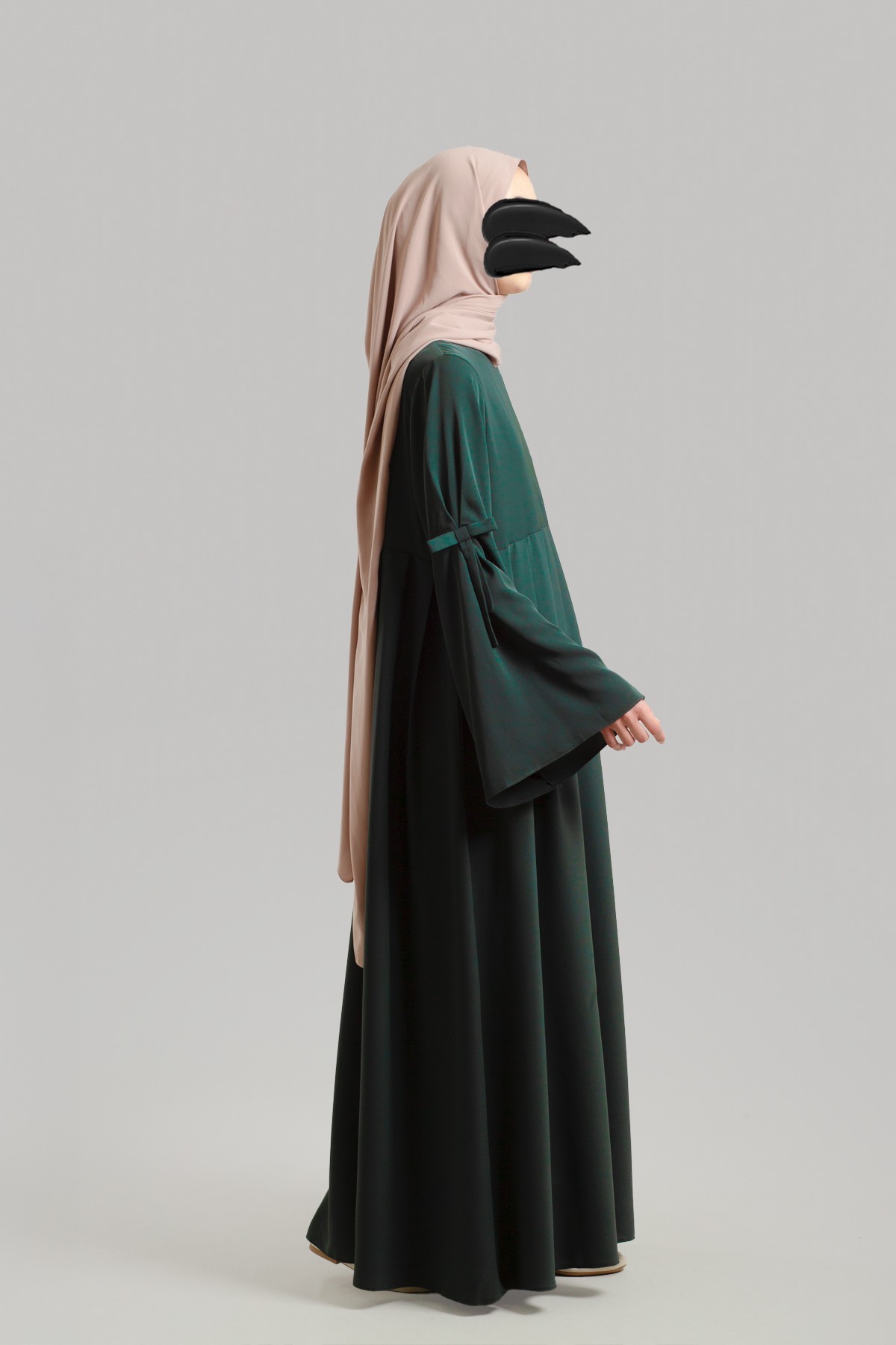 Bow-Accented Abaya - Emerald