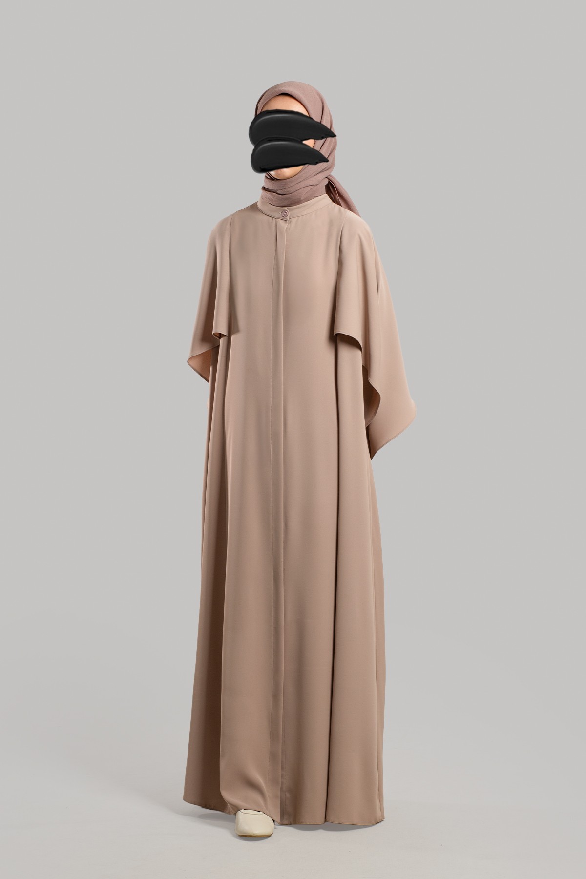 Windbreaker Sleeves Dress - Latte