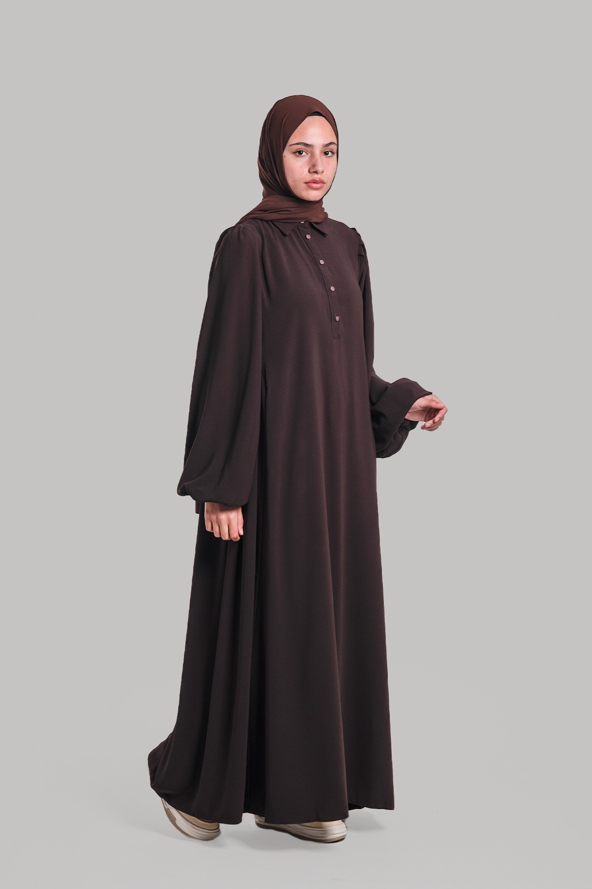 Neva Modest Dress Abaya - Coffee