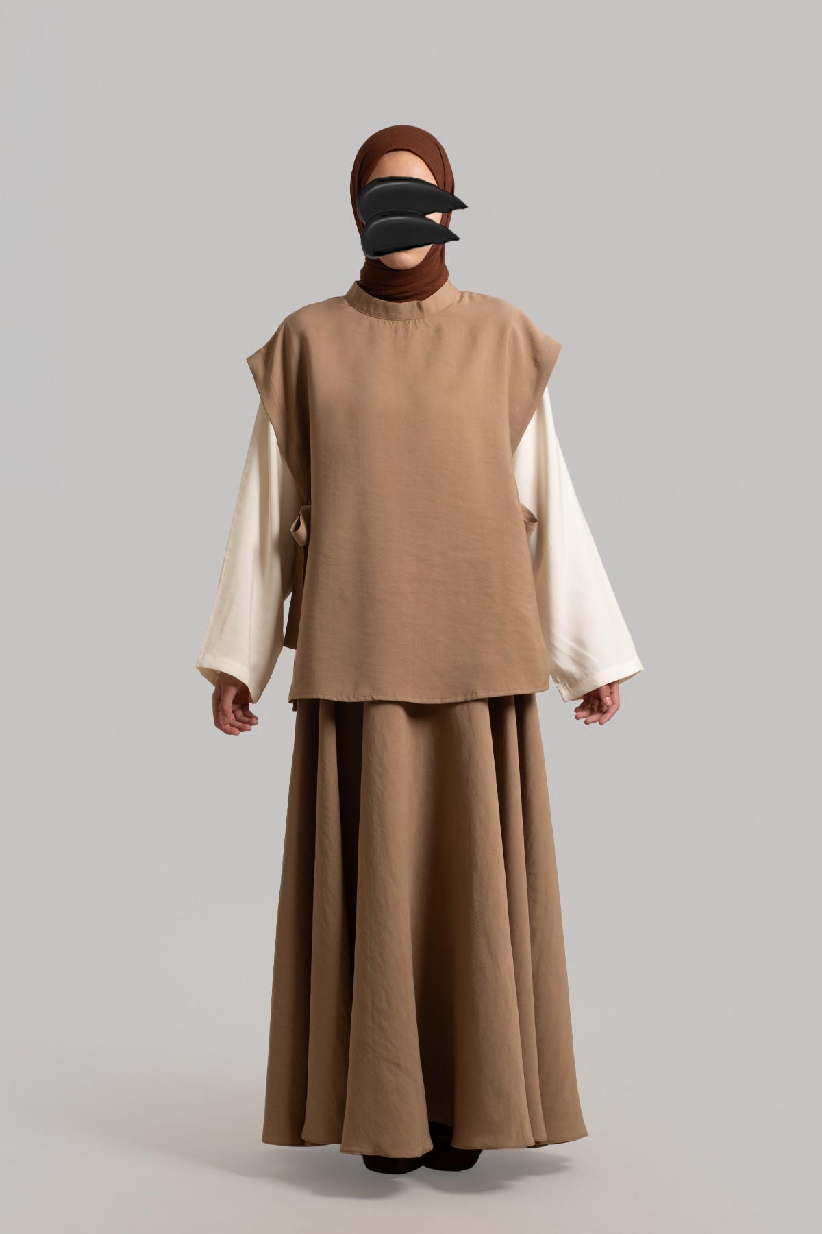 Modal Suit with Vest - Brown