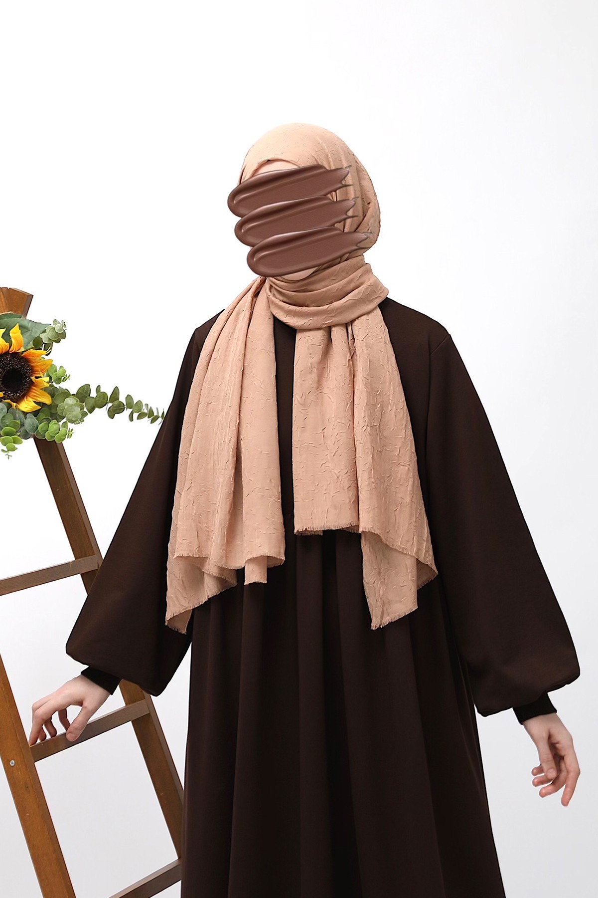 Bamboo Square Shawl - Milky Brown