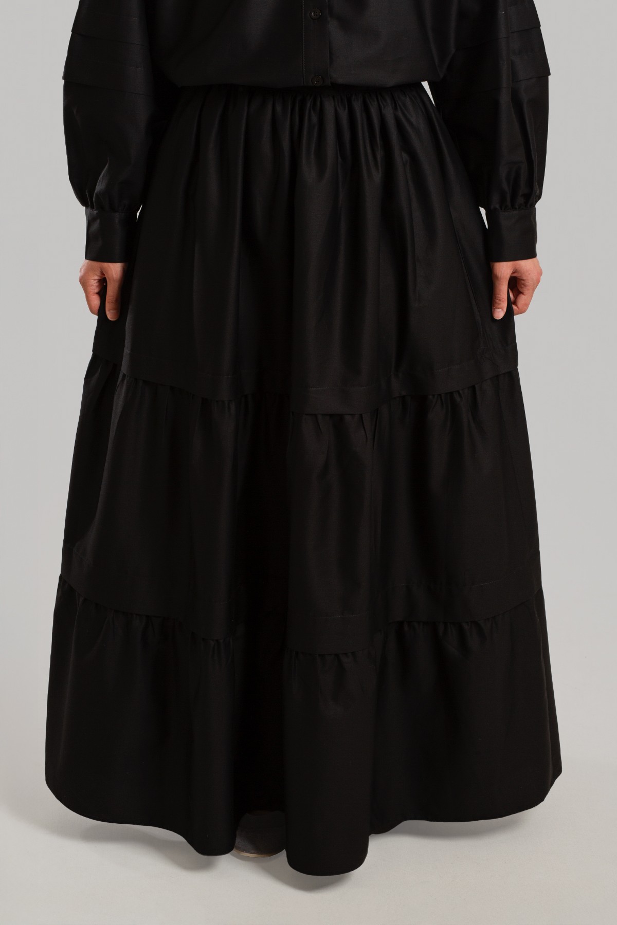 Cotton Skirt with Gathered Detail