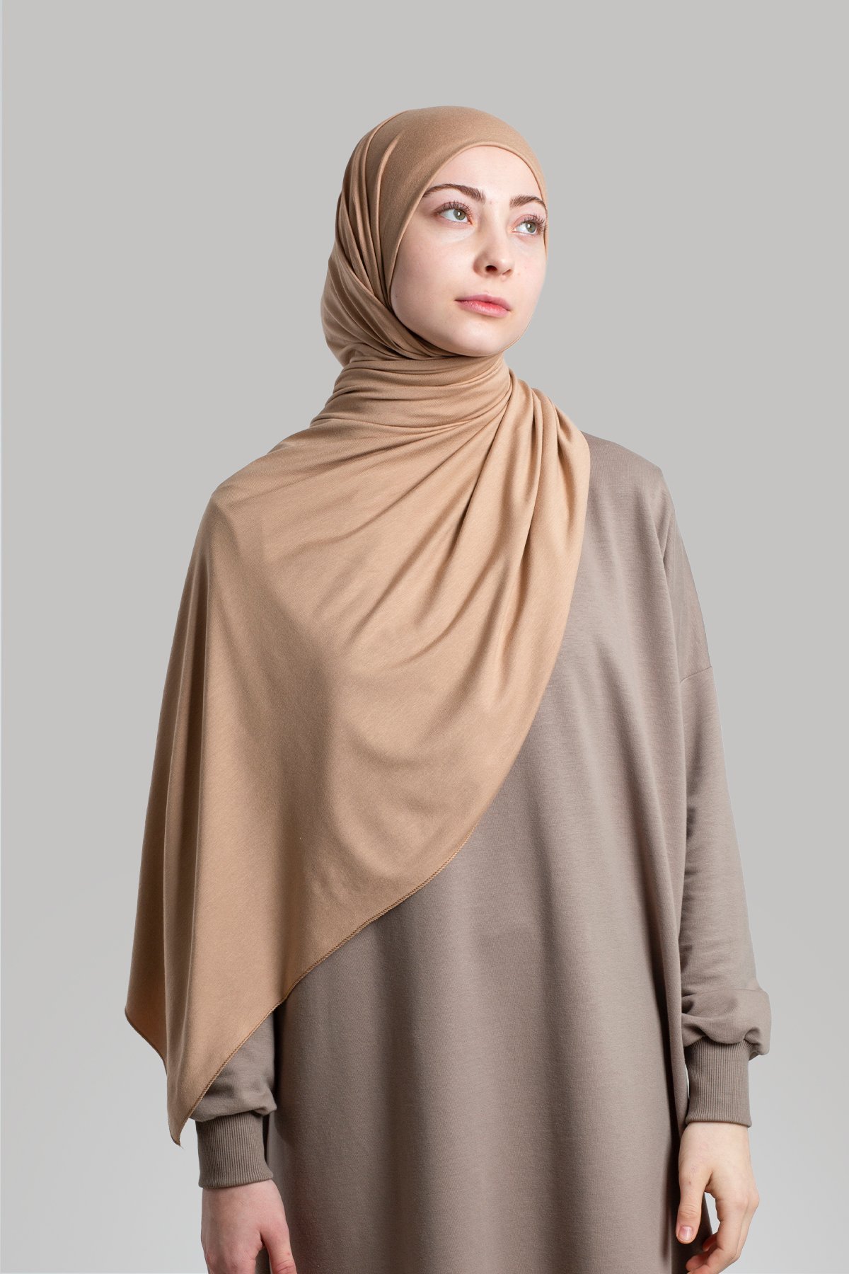 Combed Cotton Shawl - Beige