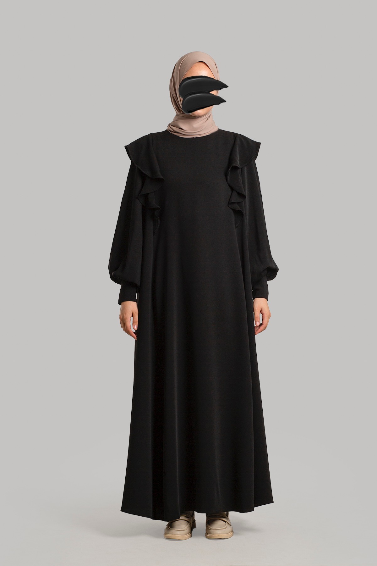 Princess Sleeves Dress - Black