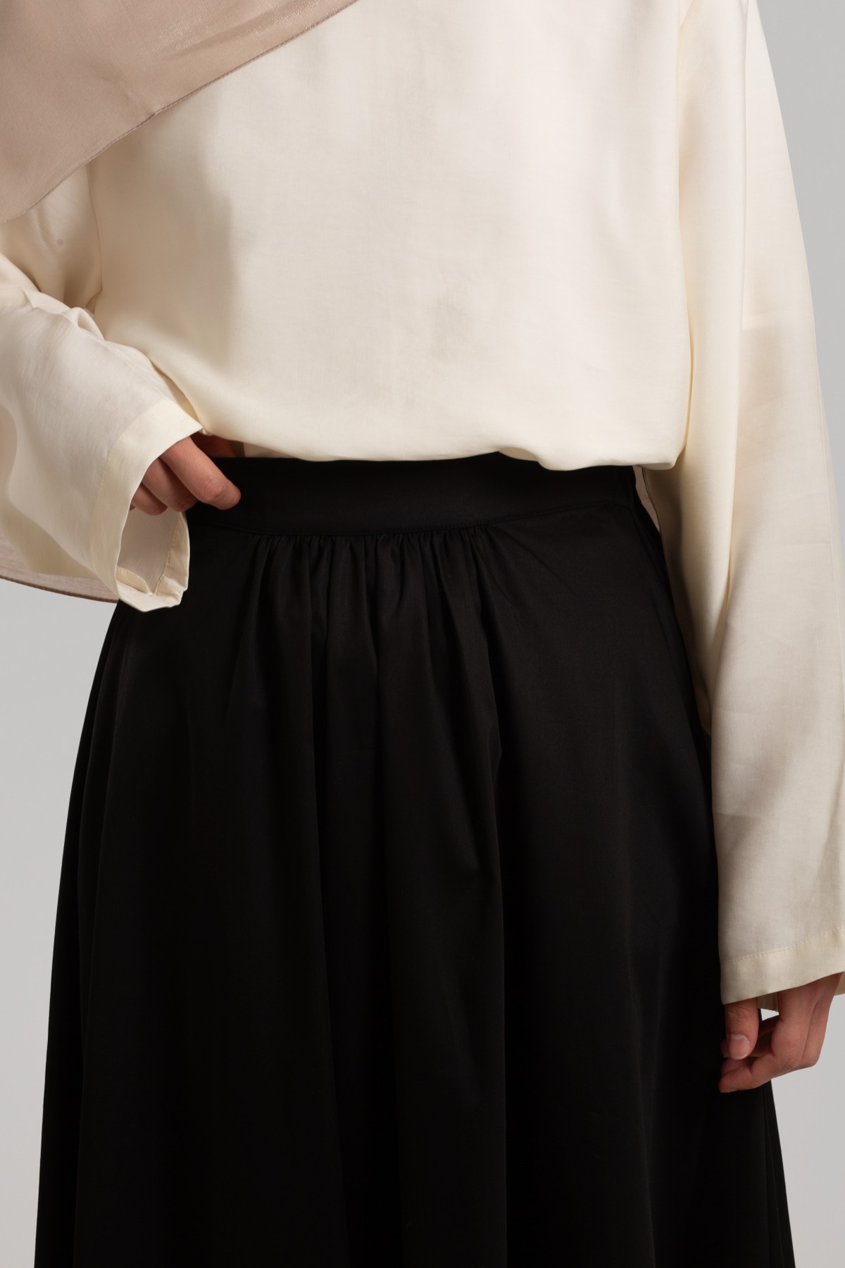 Gathered Cotton Skirt