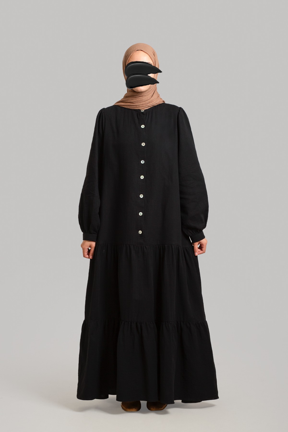 Half-Button Muslin Dress