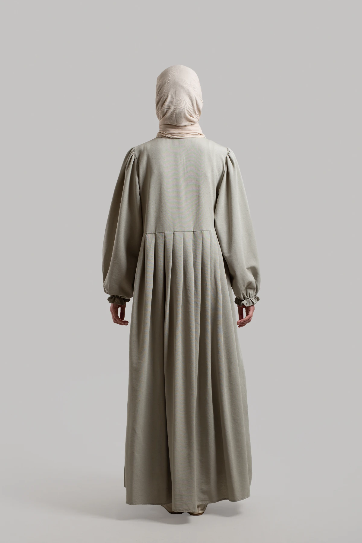 Linen Dress with Guipure Details