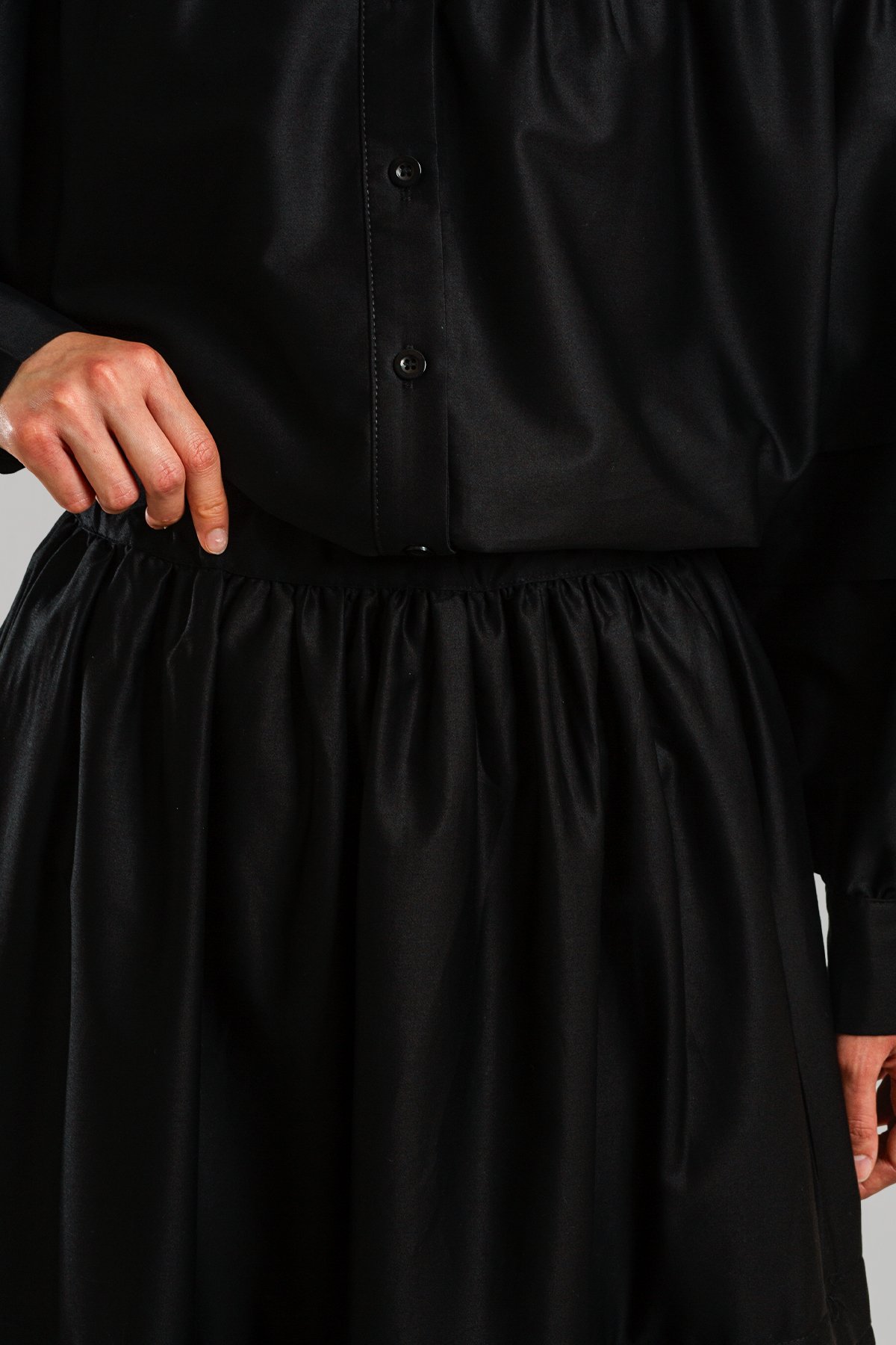 Cotton Skirt with Gathered Detail