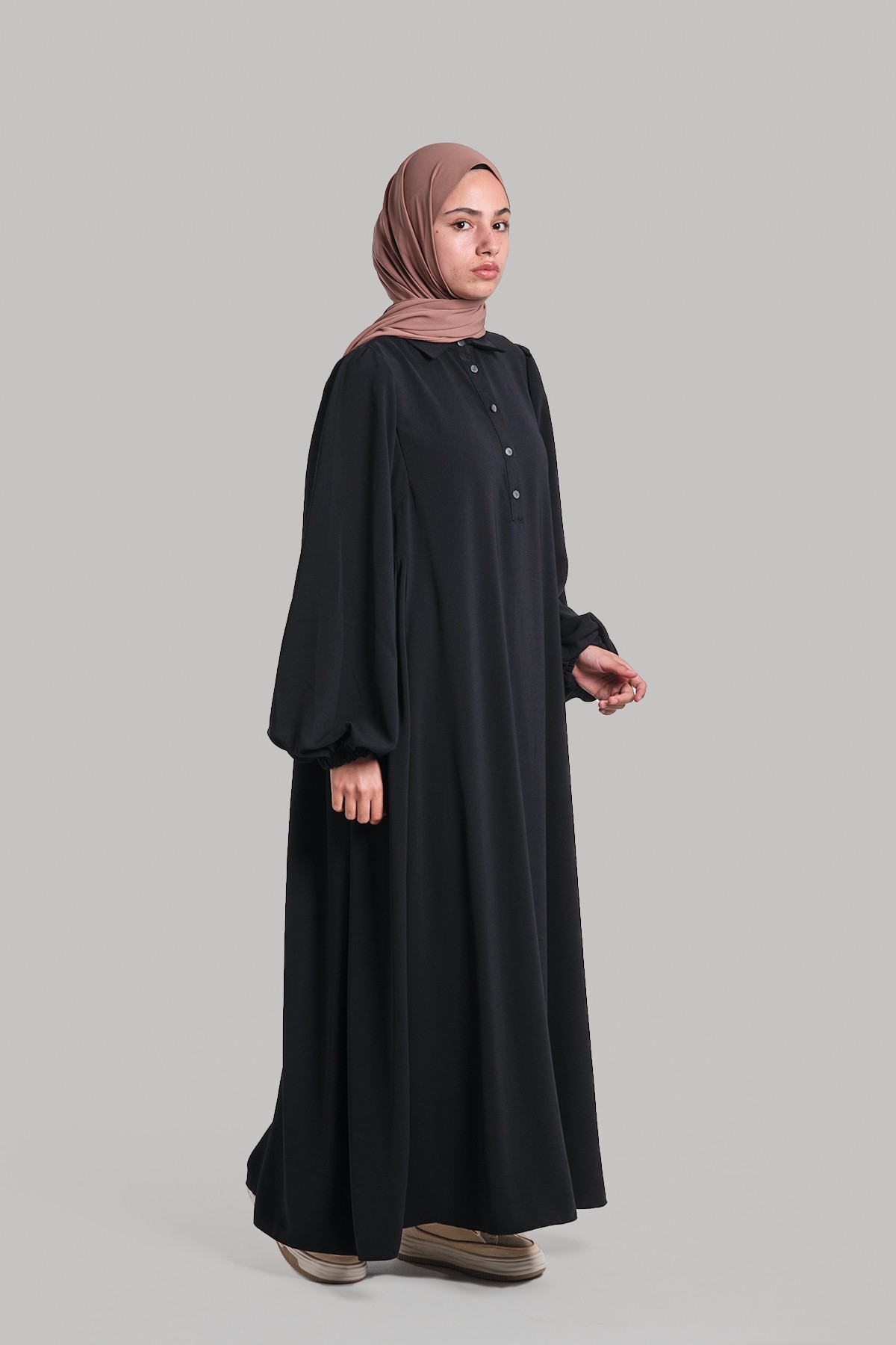 Neva Modest Dress Abaya - Black