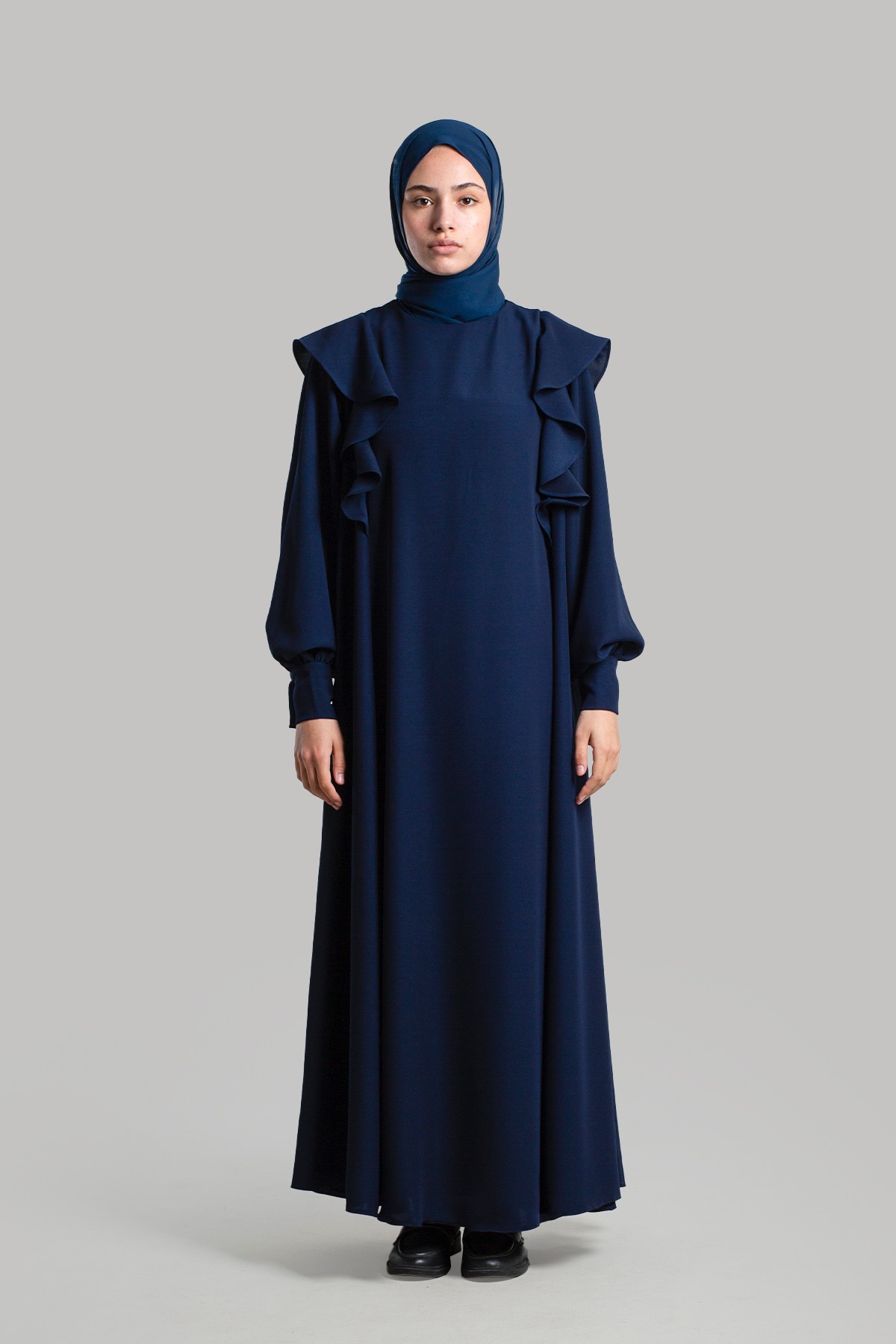 Princess Sleeves Dress - Navy Blue