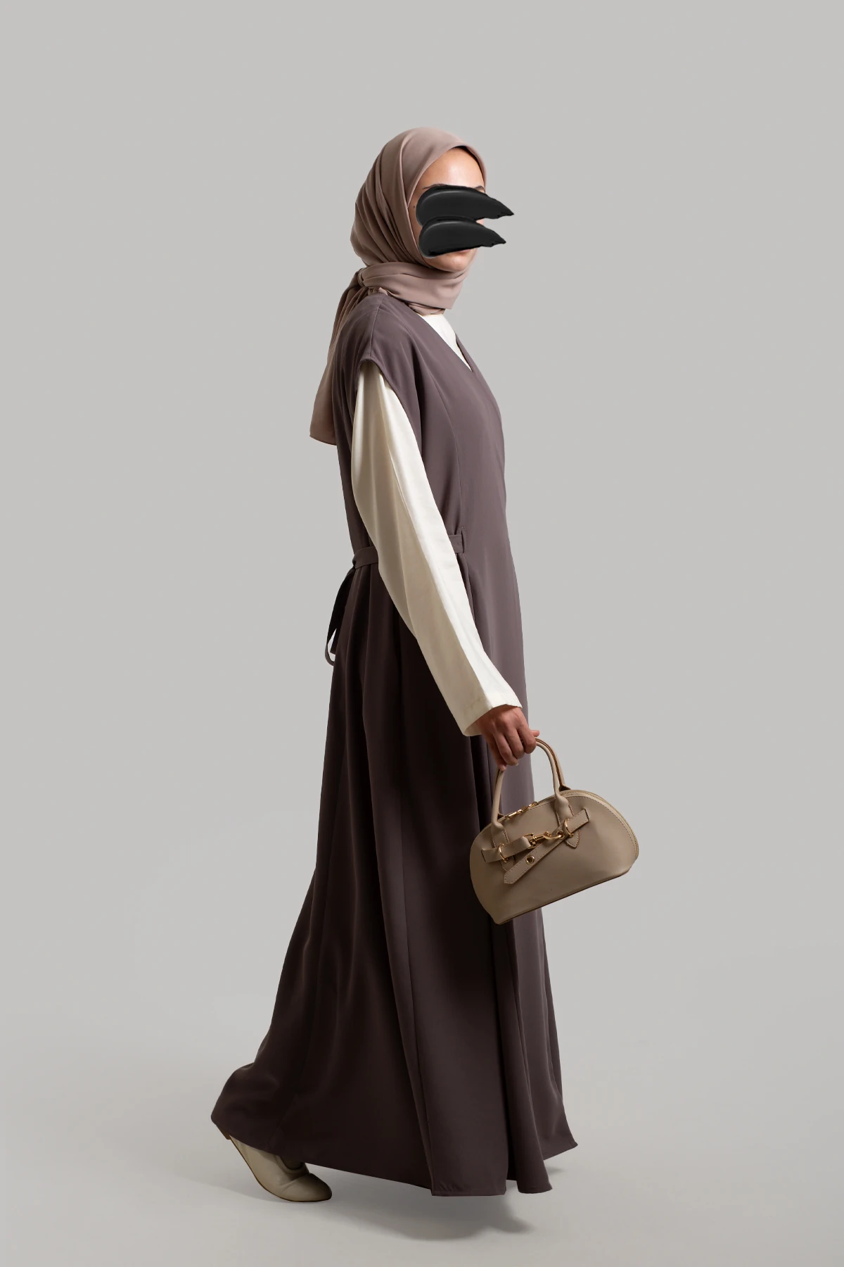 Wrap Crepe Pinafore Dress