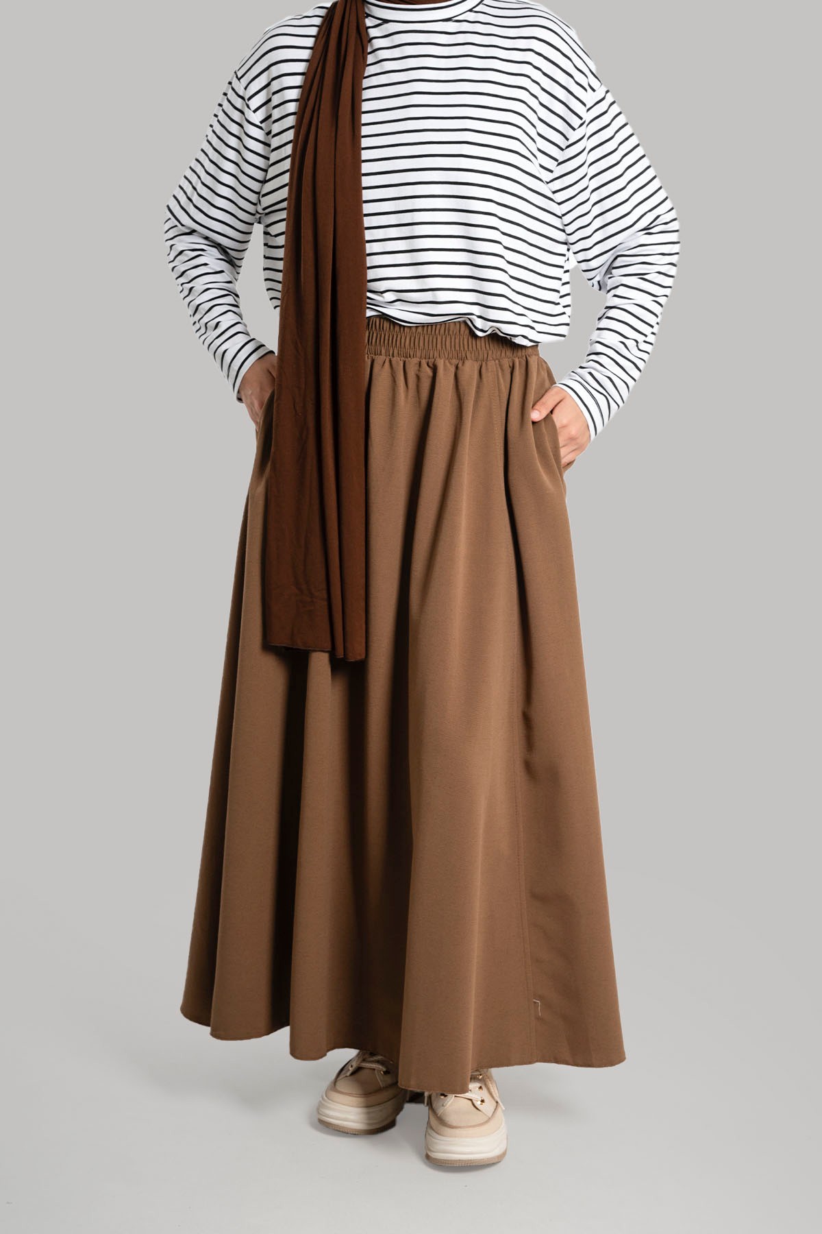 Linen Skirt - Coffee