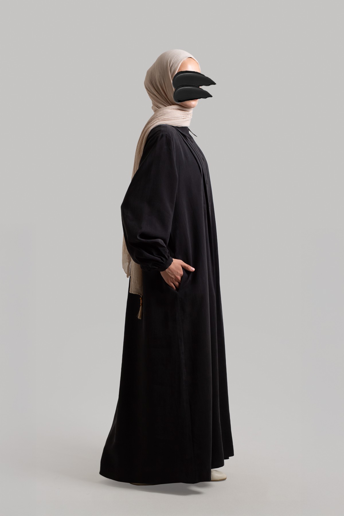 Shirt-Collar Tencel Dress
