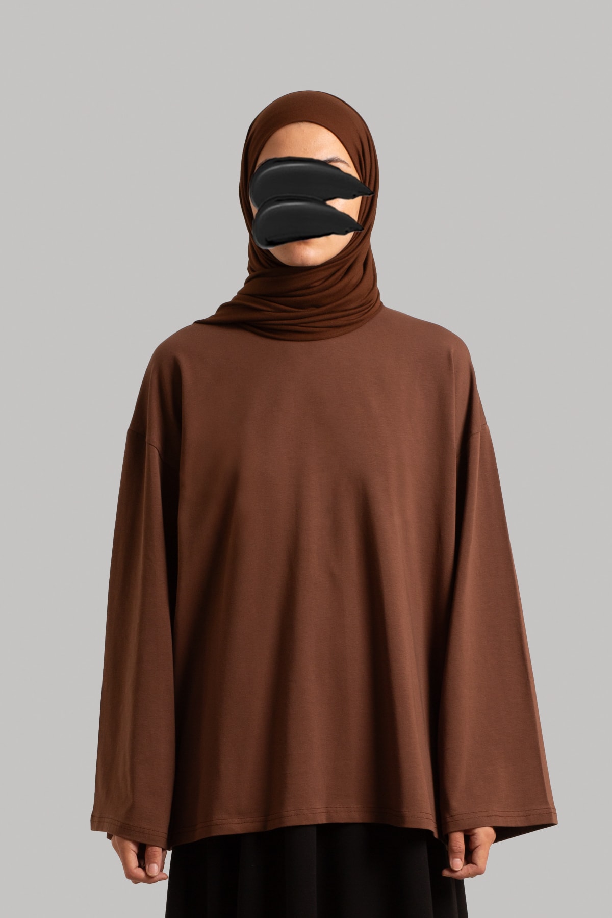 Basic Long-sleeve T-shirt - Chocolate Brown