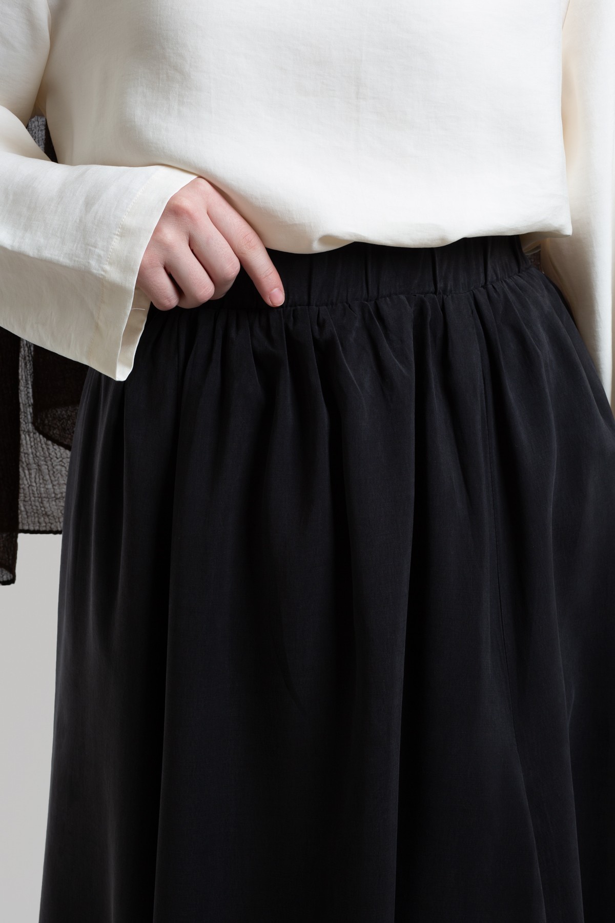 Box-Pleated Tencel Skirt