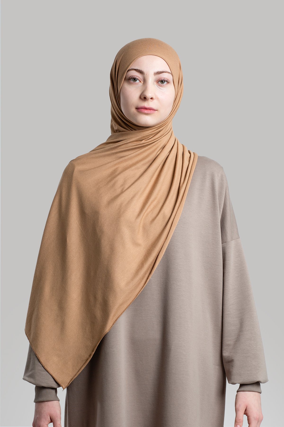 Combed Cotton Shawl - Milky Brown