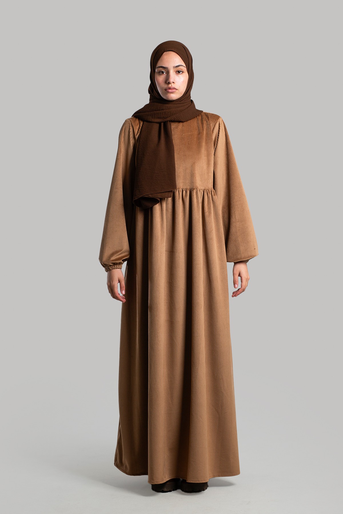 Velvet Dress - Camel