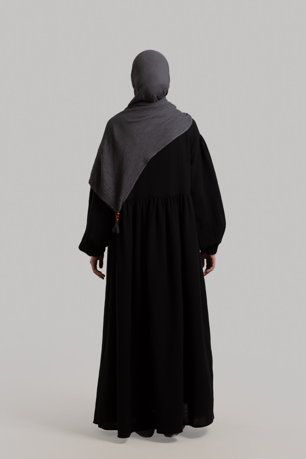 Natural Buttoned Muslin Dress