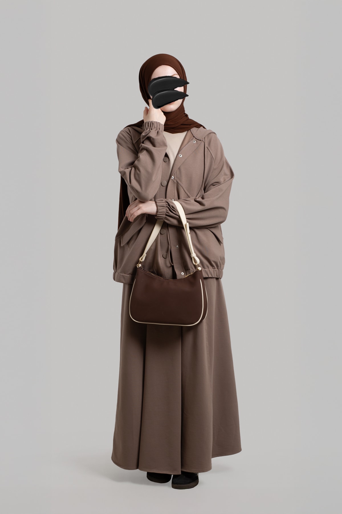 Snap-Button Bomber Sweatshirt