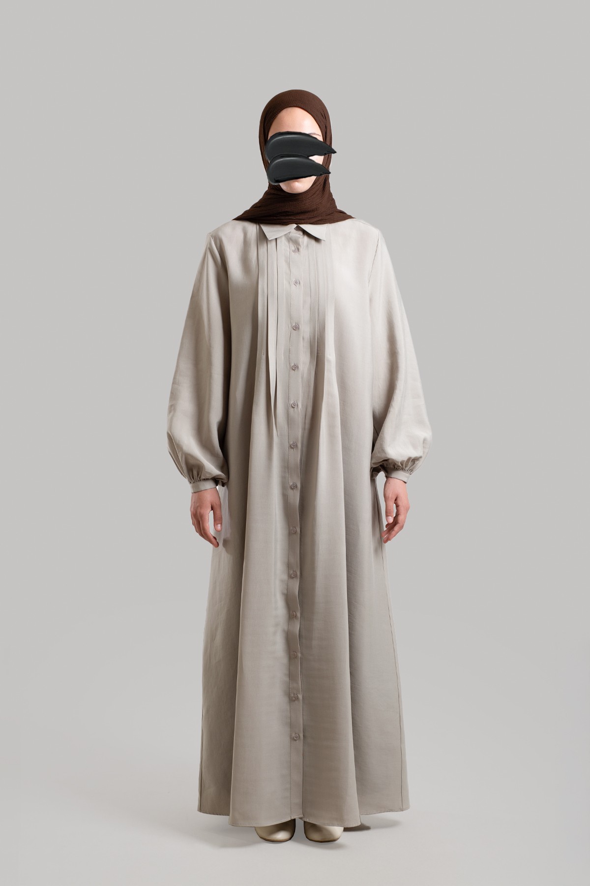 Shirt-Collar Tencel Dress